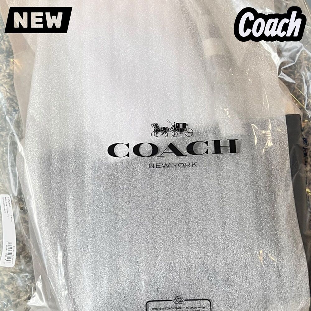 🔴New NWT Coach Fiona Zip Tote Bag in Signature Canvas – SV/Blue/Navy - Picture 2 of 8